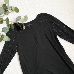Apt 9 | black 3/4 sleeve sweater with sequin detail